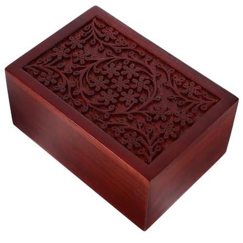 Milisten Boîte Funéraire Bois Sculpté pour Cendres Animaux De Compagnie Urne Bois Massif pour Chat