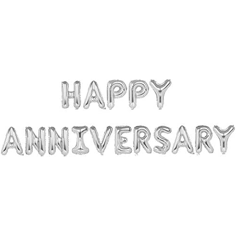 TRIXES Happy Anniversary Silver Balloons Cover