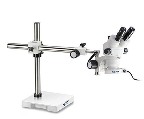 Kern OZM 913 - Set stereomicroscopi, Set stereomicroscopi predefiniti con stativo universale ed illuminazione per una postazione di lavoro funzionale, Tubo: Trinoculare, Obiettivo: 0,7x - 4,5x, Illumi