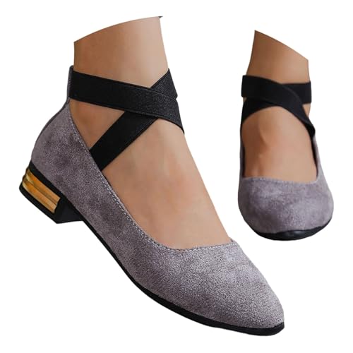Escarpins à pieds larges pour femme - Élégantes - Petit talon - Chaussures basses confortables pour l'été et le printemps - Chaussures plates confortables...