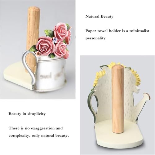 Soporte para papel de cocina regulable en resina con base estable para encimera 4