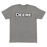 John Deere Deere Bold Text T shirt à manches courtes pour homme, Gris anthracite chiné, Taille S