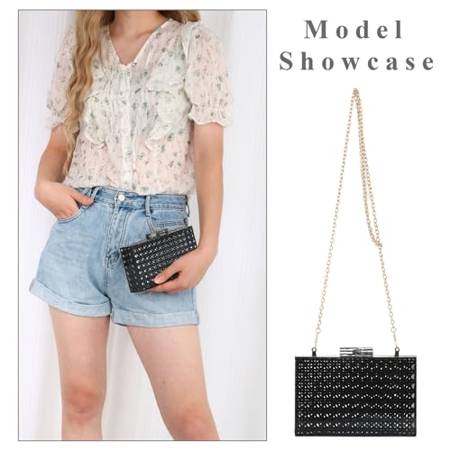 Image of GOKTOW Rattan Acrylic Bag Clutch Purse Evening Bag Woven Handbag Summer Beach Purse