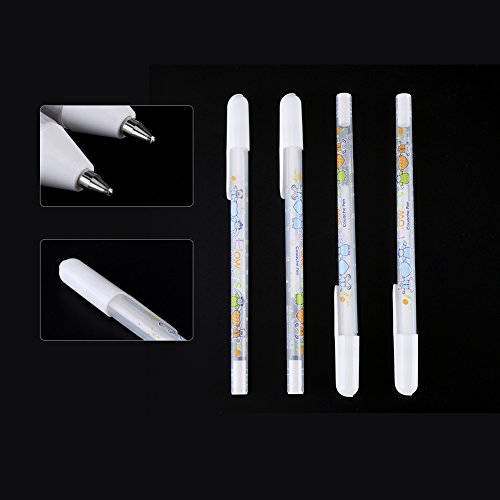 Yosoo Bolígrafos de Tinta Blanca Gel 0.8mm 4 Piezas miniatura 4