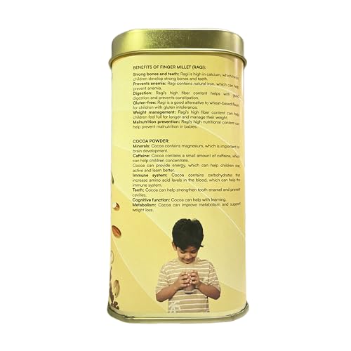 Image of Madbero Choco Millet Nutri Mix 225g (Pack of 2) | Ragi, Cocoa, Cashew, Almond, Walnut, Pistachio, Cardamom & Jaggery | No Refined Sugar or Preservatives | Chocolate Ready-to-Mix Blend