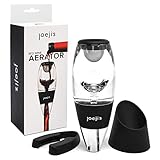 Joejis Aireador de Vino con soporte para goteo - Decantador instantáneo para eliminar los cristales de tartrato amargo - Oxigenizar en segundos - Regalos para amantes del vino