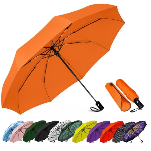 Image of SIEPASA Umbrella for Men - Automatic Large Size Foldable Umbrella with Travel Cover for Man and women - 3 fold Windproof umbrella