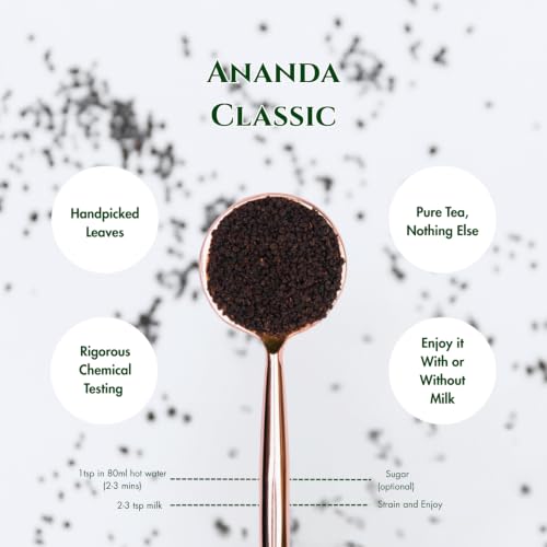 Image of 1950 Origins Ananda Classic Premium Assam CTC Tea,150g Tin Caddy | Strong Kadak Chai Patti | 100% Natural Loose Leaf Black Tea | Rich & Refreshing Milk Tea | Single Estate | Best For Milktea