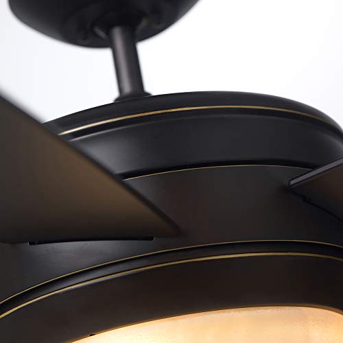 Kathy Ireland Home Summerhaven Led Ceiling Fan With Light Kit, 52 Inch | Outdoor Wet Rated Fixture With Weather Resistant Blades | Includes Candelabra Base Bulbs And Pull Chain, Golden Espresso #TOP6