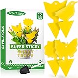 72 Pcs Classic Sticky Traps for Fungus Gnat (Plants), Flying Insect, Whitefly and Fly, Yellow Sticky Insect Catcher Traps for Indoor/Outdoor, Kitchen, and Plants, High-End Glue, Non-Toxic, 4 Shapes
