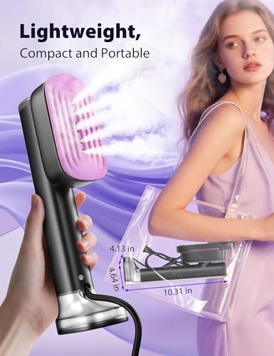 Image of Travel Steamer for Clothes with 180 ml Water Tanks,15s Fast Heat-up,24 g /min Strong Steam Performance, Portable Garment Steamer with Touch Control, Steam Iron(Gray Gold)