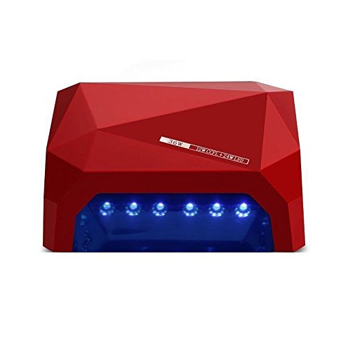 Nail Dryer UV LED Lamp, Aibay Gel Nail Polish Dry Timing Light No Harm Manicure Machine Timing Lamp (Red)