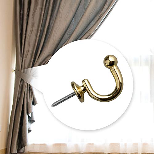 image for Round Head Curtain Hooks,Wall Mounted Tieback Tassel Holder,Window Dra