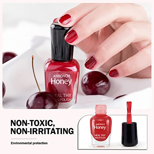 Anronch 10 Pcs Non Toxic Nail Polish Set, Quick Dry And Easy Peel Off Nail Polish Kit- Water Based Nail Polish For Girls Women And Teens #TOP1