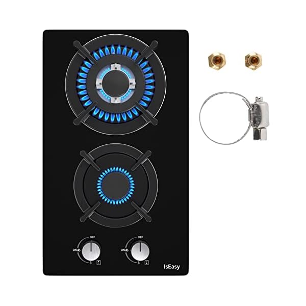 Tempered Glass Gas Cooktop, 12 In Gas Stove Top Gas Cooktop 2 Burners