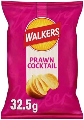 Walkers Prawn Cocktail Crisps Box, 32.5 g (Pack of 32)