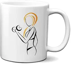 Caneca Mulher Fitness Halteres Presente Academia Musculação