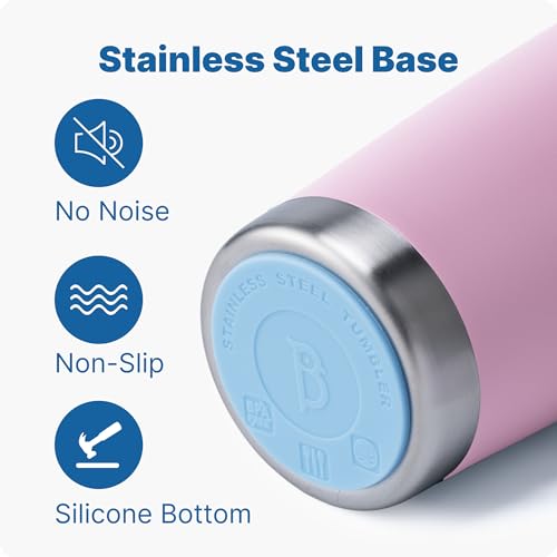 Image of 20 oz Insulated Tumbler with Handle Stainless Steel Travel Coffee Mug with Lid and Straw, Double Wall Tumbler Cups for Women and Men, BPA Free (Purple Pink)