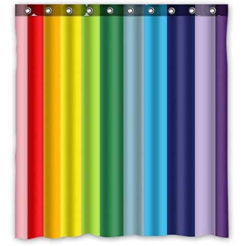 FMSHPON Fresh Simple Abstract Colorful Rainbow Stripes Design Waterproof Polyester Fabric Shower Curtain 60 x 72 Inches Cover