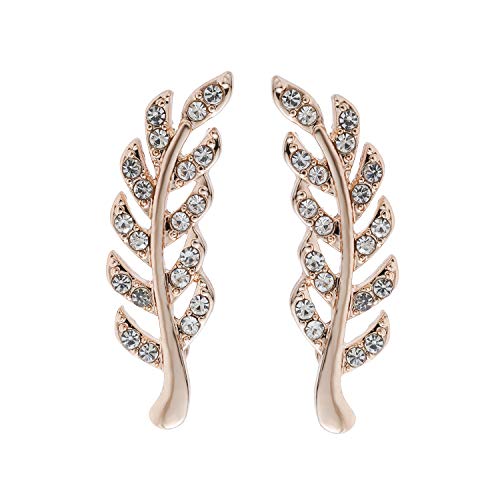 Mernarlar 9 Pairs Gold Silver Rose Gold Crystals Ear Cuffs Earrings Simple Chic Hollow Leaf Crystal Ear Crawlers Earrings Set Hypoallergenic Earring #TOP4