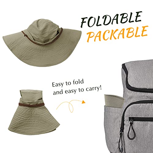 Wide Brim Sun Hats For Men Womens Waterproof Upf 50+ Boonie Bucket Hat Uv Protection Packable Mens Beach Fishing Cap Hiking Hat Grey #TOP4