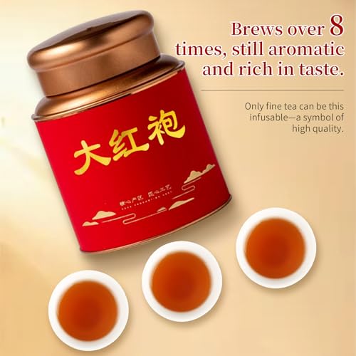 CHADUO Dahongpao Oolong Tea Loose Leaf Da Hong Pao Oolng Tea From Wuyi Mountain Big Red Robe Ulong With Orchid & Caramel Notes Grade AAA Wuyi Rock Tea 120g 4.23oz 特级大红袍 乌龙茶