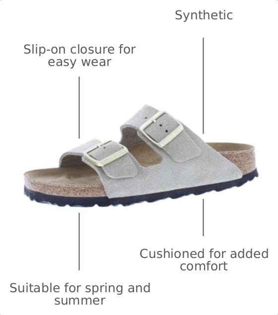 Image of Birkenstock Arizona Narrow Unisex Shoes Size 4, Color: Taupe Suede Shimmering-Beige