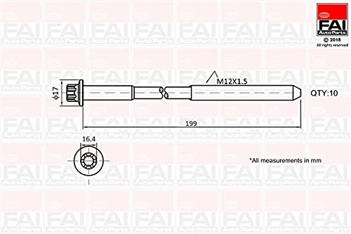 Juego de tornillos de cabeza FAI 11128513128 B1756 para motor
