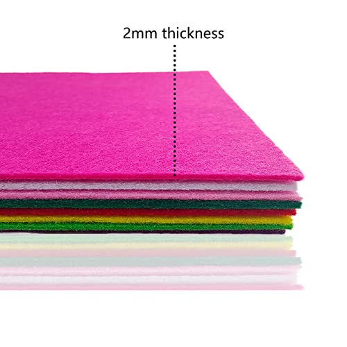 Image of Jtnohx Stiff Felt, 2mm Thick Felt Sheets for Crafts, 8 inchx12 inch Hard Felt Fabric Squares 8Pcs for DIY Projects (Pink Green Series)