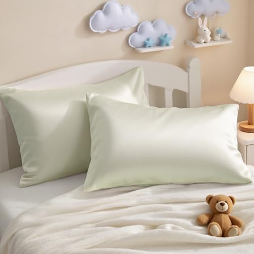 Image of NTBAY Toddler Pillows with Pillowcases Set, 4 Piece 13 x 18, Ivory