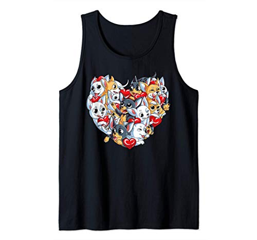 Chihuahua Heart Valentines Day Dog Lover Gift Men Women Love Camiseta sin Mangas