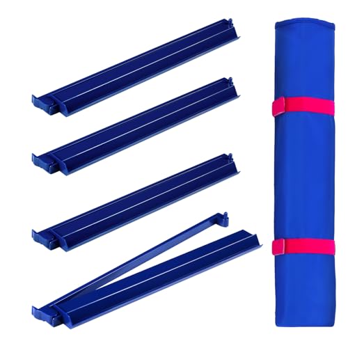 Set 4 Rack y Bolsa para Mahjong en Acrílico Azul