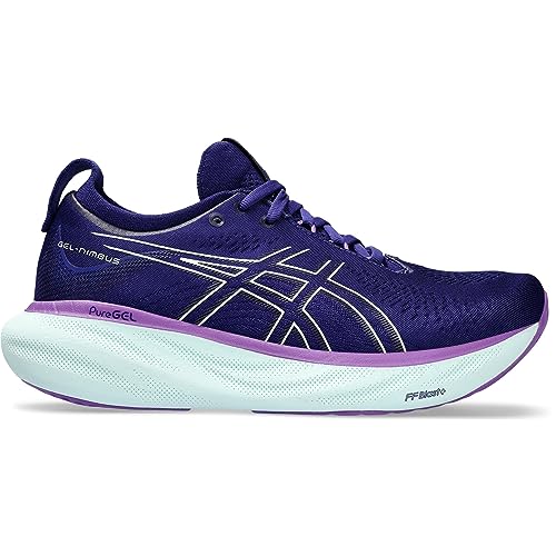 ASICS Nimbus 25 Straßenlaufschuhe für Frauen Blau Gelb 39 EU