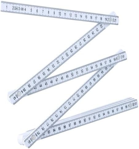 Folding Ruler Plastic Meter Stick with Scale, 2m Length Double-Sided ...