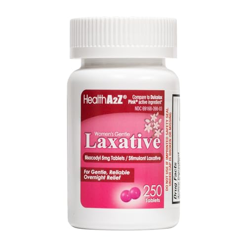 HealthA2Z Womans Gentle Laxative | Bisacodyl Stimulant Laxative 5mg | Constipation Relief | Gentle and Reliable | Overnight Relief (250 Tablets)
