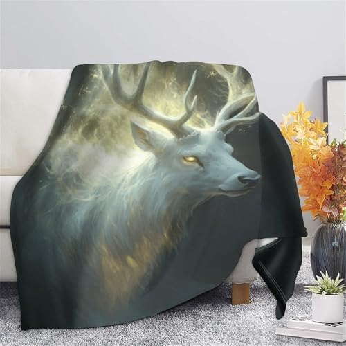 Couverture flanelle cerf tacheté 3D 150x200cm pour canapé - 7