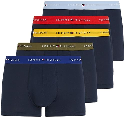 Tommy Hilfiger Herren Trunk Boxershorts 5P Trunk Unterwäsche, Blau (B...
