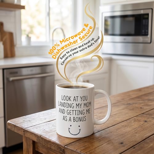 Mitibet Humorous Stepdad Mug - Ideal Father's Day Gift, Bonus Dad Coffee Cup, Perfect Present from Son or Daughter, 1 Ceramic Drinkware - Image 2