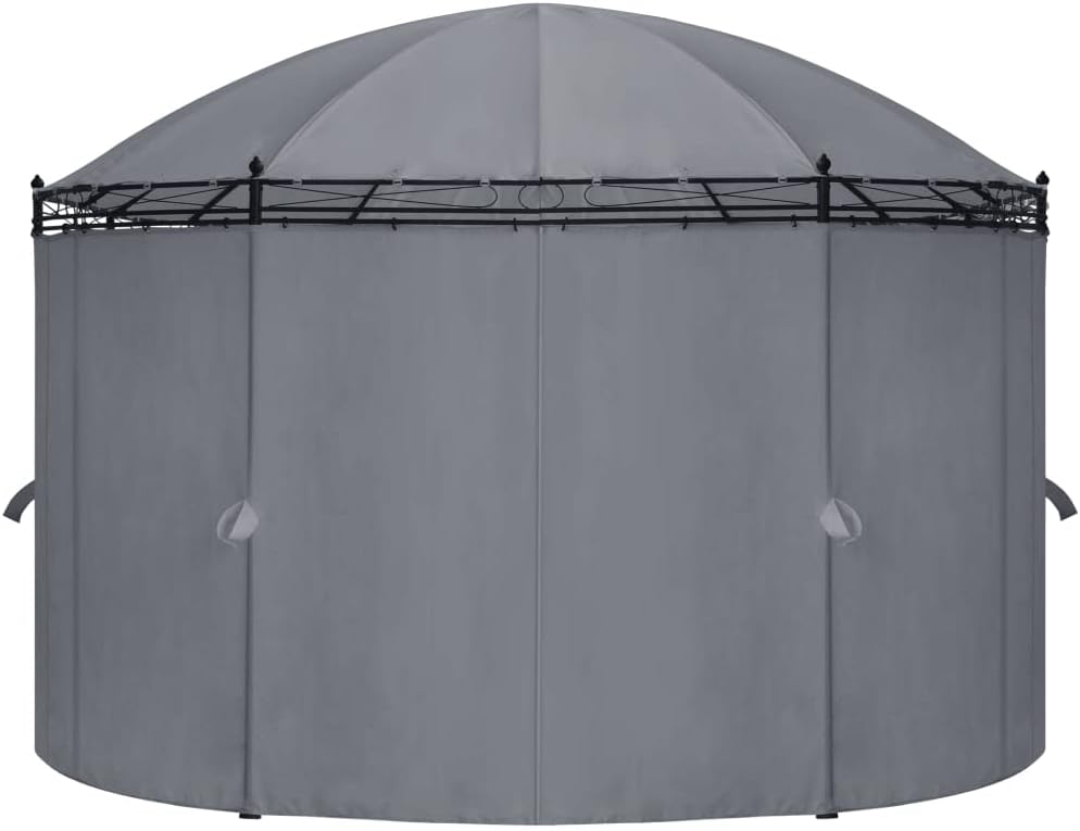 vidaXL vidaXL Gazebo, Canopy Tent with Sidewall Curtains, Patio Pavilion with Steel Frame, Sunshade Wedding Party Tent for Garden Beach, Anthracite