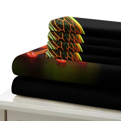 Parure de lit chien néon 3D housse de couette microfbre 200x200