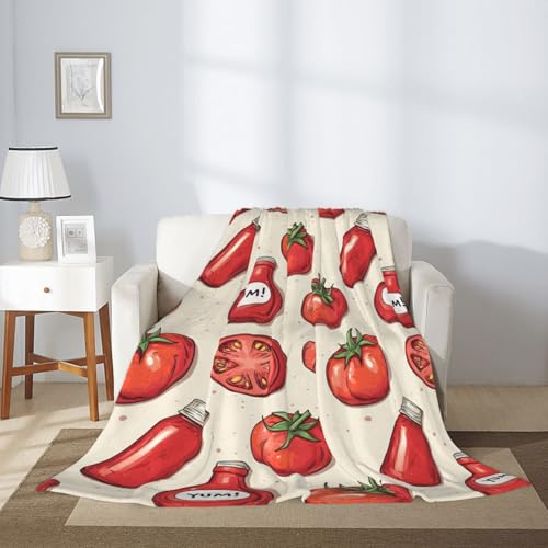 Couverture douce lit et canapé flanelle légère imprimé rouge