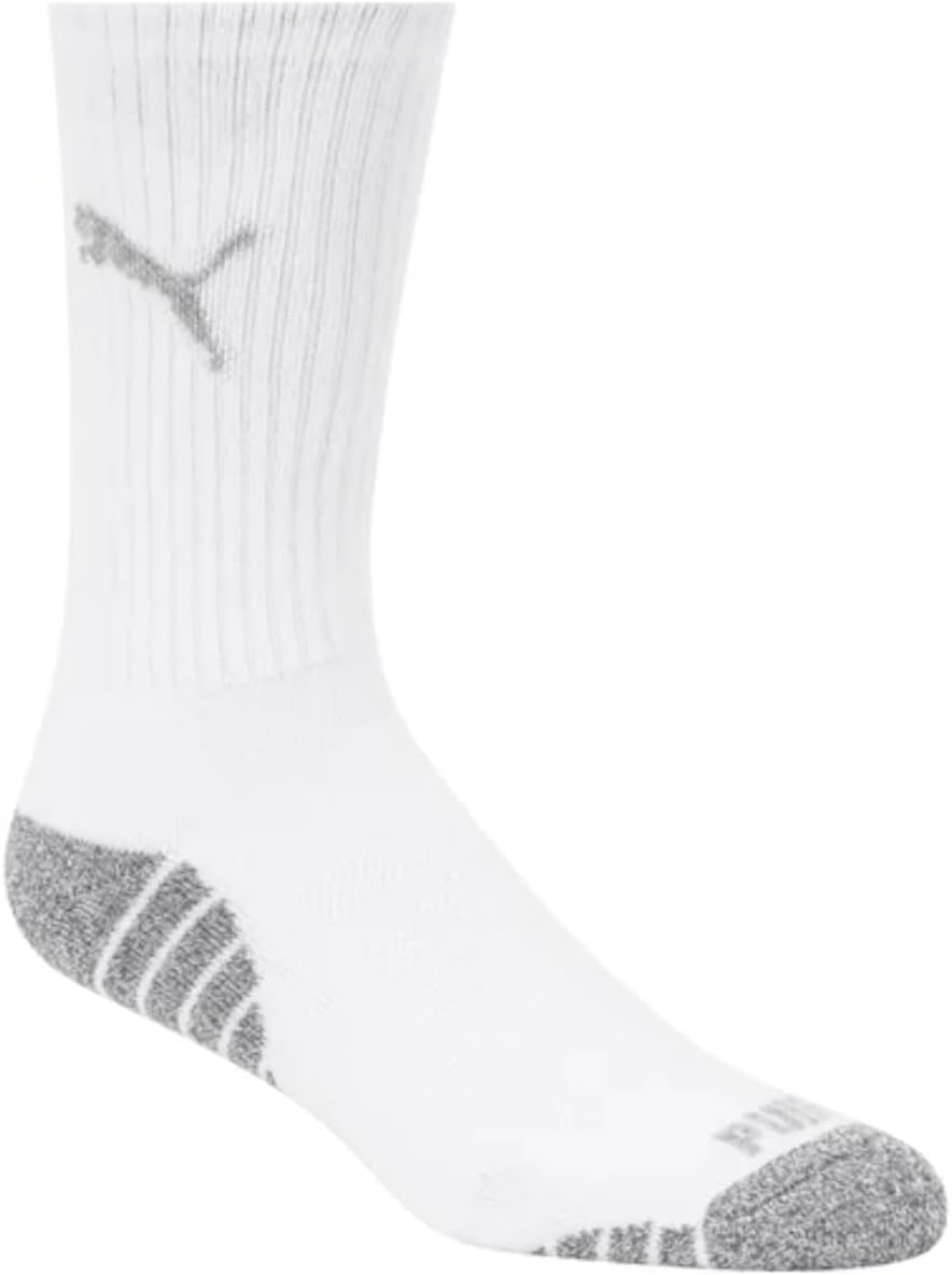 Puma Drycell Men's Crew Socks, White, 8 Pairs, Fits Shoe Sizes 6-12 - Image 2