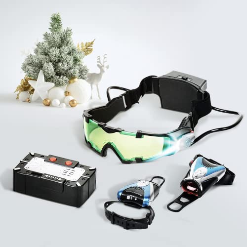 Dazmers Spy Gear Set for Kids - Night Vision Goggles for Kids and Spy Accessories Kit, Micro Voice Disguiser, Infrared Chaser Equipment - X Glasses Surveillance Toys for Kids 8-12 - Kids Spy Kit