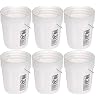 5 Gallon White Buckets Six (6) Pack,| Plastic
