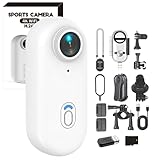 4K Mini Body Camera, Pocket Action Cam with Memory Card, 170° Wide Angle, for Cycling, Diving, Skiing (White*4K)