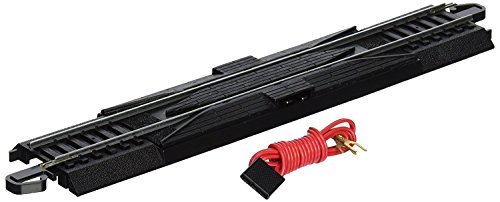 Bachmann Trains - Snap-Fit E-Z TRACK 9” STRAIGHT TERMINAL RERAILER w/WIRE (1/card) - STEEL ALLOY Rail With Black Roadbed - HO Scale