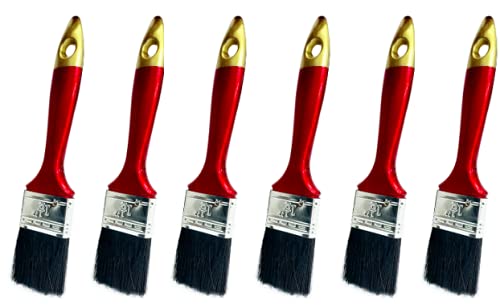 DARIT 1.5" 6PCS Artist Paint Brush Wash Brushes Gesso, Varnishes, Acrylic Painting, Watercolour, Wood, Wall, Furniture-Brush (1.5", 6)