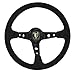 AJP Distributors 350mm Black Suede Steering Wheel (Newbie, Red)