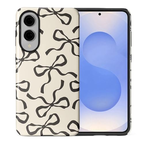 Coque Samsung Galaxy S25 Edge esthétique nœud noir coque rigide silicone HL2 premium