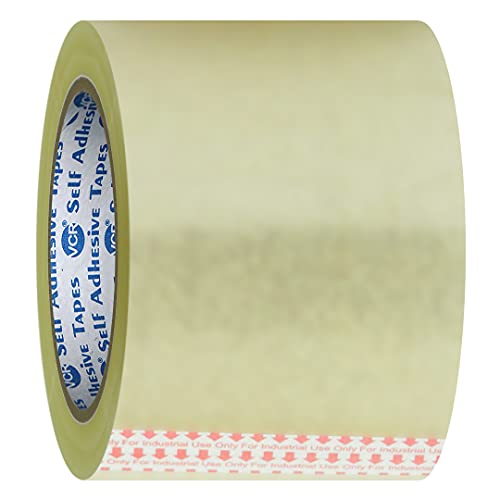 Image of VCR Self Adhesive Transparent Cello Tape - 35 Meters in Length - 96mm / 4 inch Width - 1 Roll Per Pack - BOPP Industrial Packaging Tape for E-Commerce Box Packing, Office and Home use